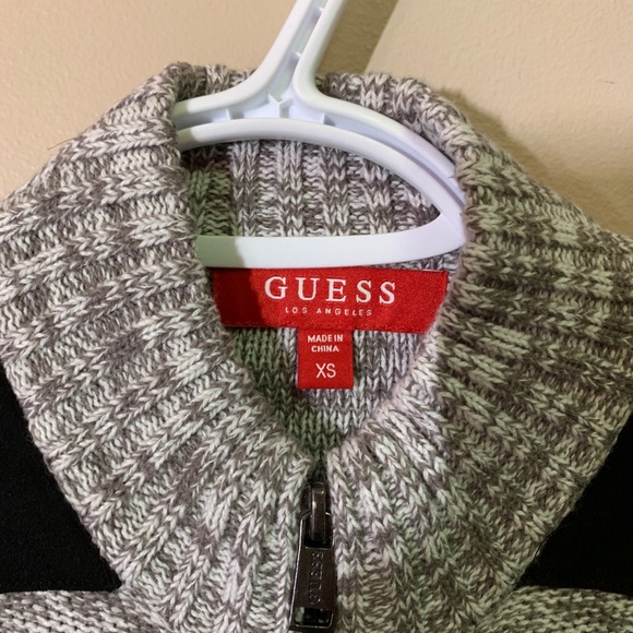 Guess Mock Neck Heather Knitted Jacket/Sweater - Picture 2 of 3